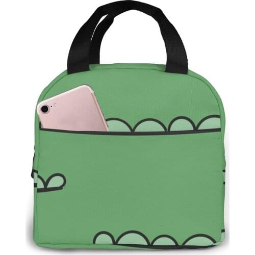 Lunch Bag Cute Crocodile Pattern Thermal Insulated Lunch Box Tote Cooler Bag Bento Pouch Lunch Container Food Storage Bag