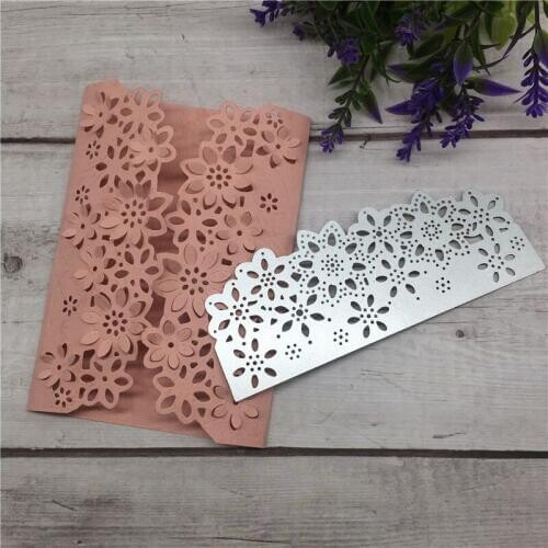 Flower Floral Edge Border Cutting Dies Stencil DIY Metal Cutting Dies Scrapbooking Card Paper Craft Embossing Folder Template