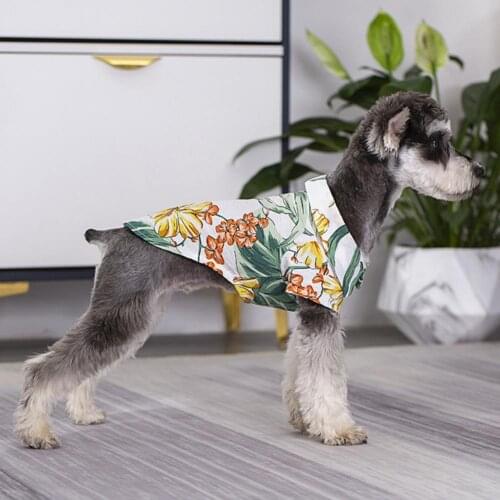 Breathable Pretty Cute Dogs Short Sleeves Tops Costume Skin-friendly Pet Apparel Lapel for Summer