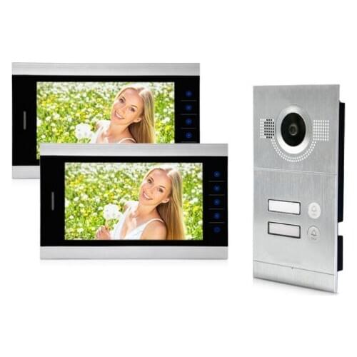 XinSiLu 10 INCH TFT 2 Monitors Video Door Phone Doorbell Intercom For 2-Apartments Night Vision with IR-CUT HD Camera In Stock