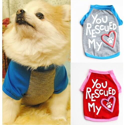 Letter Printed Small Medium Dog Vest Breathable Thin T-shirt Dog Clothes Fashion Cotton Soft Comfortable Pet Vest Wholesale