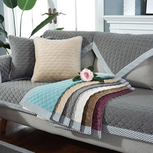 Winter Plush Sofa Cover Non-slip 3 Seater Sofa Covers For Living Room Couch Slipcover Seat Cushion Backrest Armrest Towel Cover