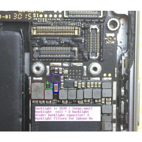 10sets for iPhone 6S Backlight ic U4020+L4020 L4021 coil+D4020 D4021 diode+backlight capacitor C4023 C4021+backlight filters