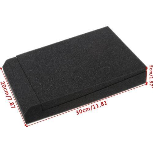 2 Pcs Sponge Studio Monitor Speaker Acoustic Isolation Foam Isolator Pads 30x20x4.5cm