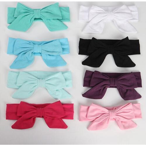 2018 kawaii bowknot headband turban baby girls kids hair bows head bands accessories for children headdress hair accessory