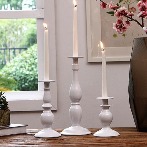 3 sizes black white Iron Metal Candlestick Pillar candle holder candle stand candlesticks home party Decoration accessories 635
