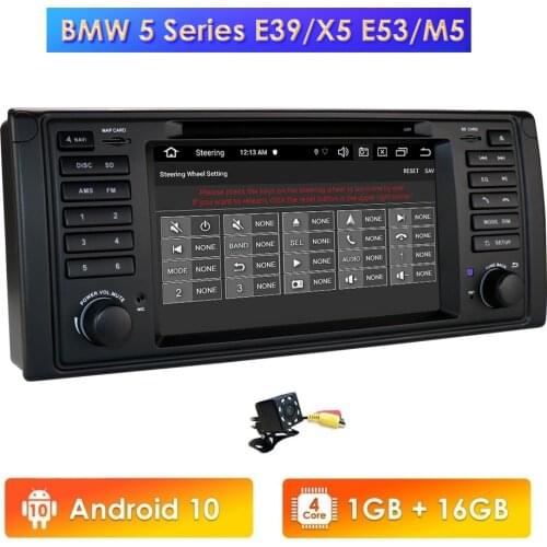 1 Din Android 10 Auto Radio For BMW E39 X5 E53 Quad Core RAM 1GB ROM 16GB GPS Car Multimedia Stereo System DVD Camera RDS 4GWIFI