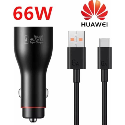 Huawei SuperCharge Car Charger 66W Original Quick Fast Charge Dual Usb Car Charger For Mate 40 Pro Lite 30 20 P40 P30 P20