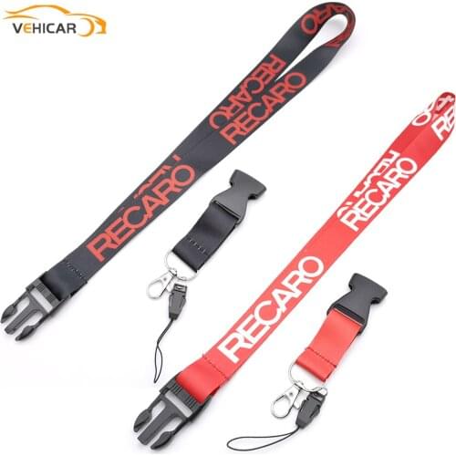 VEHICAR Auto Key Lanyard RECARO Neck Strap Lanyard For ID Card Key Chain Mobile Phone USB Lanyard Hanging Fashion Accessories