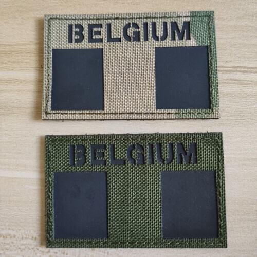 Belgium Badge Velcro Military Identification Chapter Nylon Camouflage Reflective Tactical For Clothes Hat Decoration