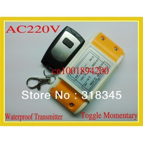 AC220V RF wireless remote control switch system 1Receiver &1Transmitter Learning code 315/433MHZ for LED Light Lamp ON/OFF