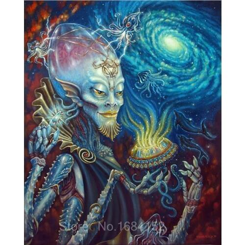 Diamond Embroidery Fantasy Art,Full Square,DIY Diamond Painting Magic Alien,Diamond mosaic wall sticker decor A89