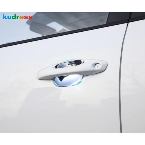 For Kia Rio 4 X-line 2018 2019 Styling New Chrome Carbon Fiber Car Door Handle Cover Trim Sticker door Handle Bowl Protector LHD