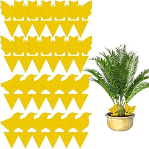 24pcs Yellow Double-sided Sticky Board Plant Flowers and Vegetables Fruit Fly Mosquito Flies Trap Board Insect Sticker Control