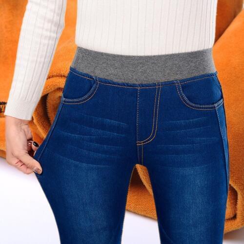 2019 winter warm thick womans jeans with high waist jeans woman mom jeans womens jeans for women jean femme Plus size black
