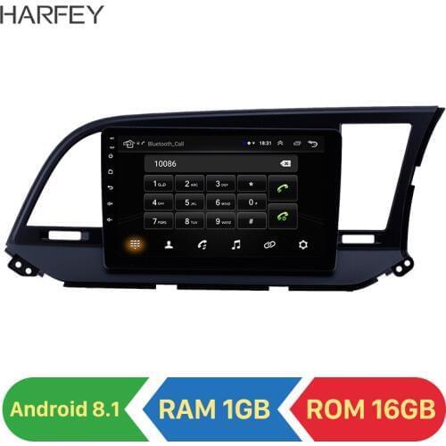Harfey 2din Android 8.1 9 inch 2Din Car Radio stereo GPS Navi Head Unit Player For 2015 2016 Hyundai Elantra RHD support Carplay