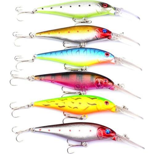 HiUmi 6Pcs Smith lure Minnow Fishing lures 11cm 10g high carbon steel hooks hard bait pesca fish isca artificial fishing tackle