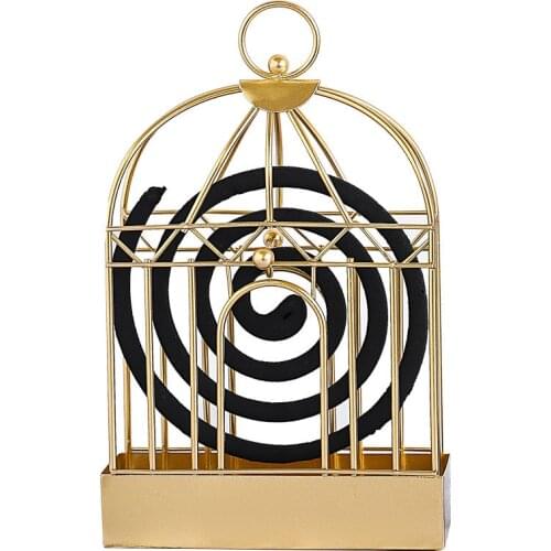 Wrought iron birdcage mosquito coil holder summer hollow mosquito coil tray creative home furnishing mosquito coil box