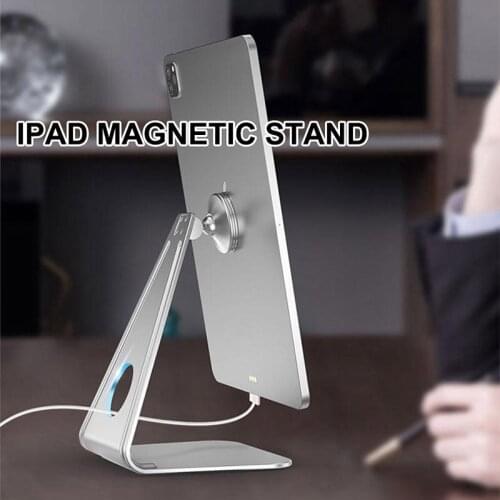 Magnetic Mobile Phone Holder 360° Rotating Ipad Lazy Desktop Holder Magnetic Mouse Holder Silver Durable Strong Adsorption