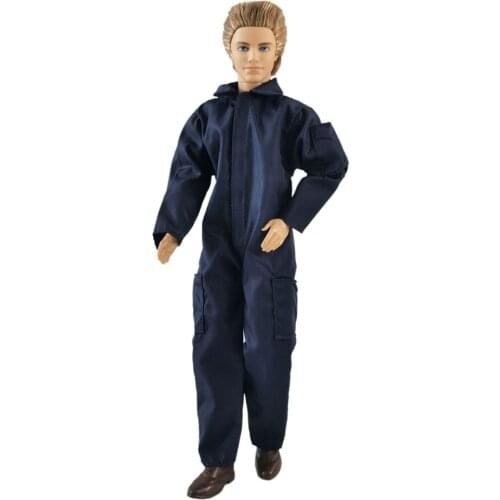 Fashion Ken Clothes Blue Jumpsuit for Barbies Boy friend Prince Ken Boy Doll Outfits 11.5" Dollhouse DIY Accessory Ken Male Toy