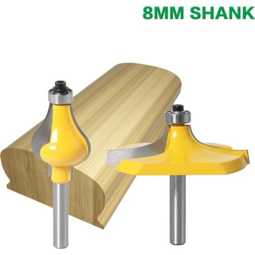 2PC 8MM Shank Thumbnail & Beaded 2 Bit Handrail Router Bit Set Line knife Woodworking cutter Tenon Cutter for Woodworking Tools