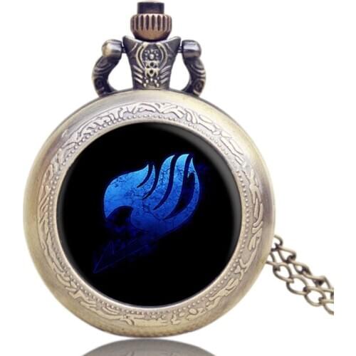 New Arrive Steampunk Design Fairy Tail Pocket Watch Quartz Watches Men Cartoon Pendant Gift