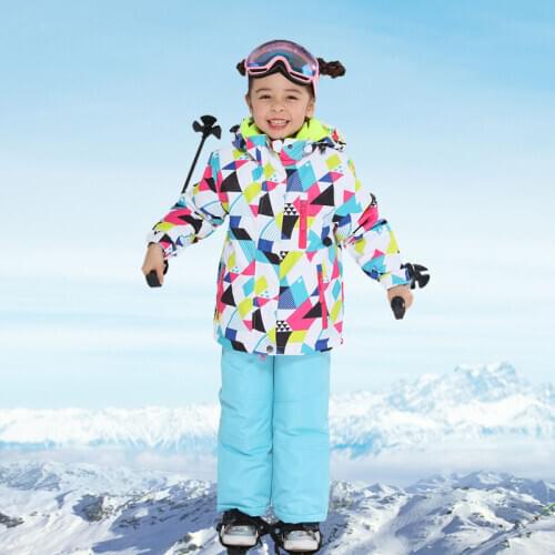 New Ski Suit for Child Brand High Quality Children Windproof Waterproof Snow Suit Winter Girls Ski and Snowboard Jacket and Pant