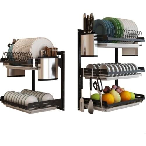 Organizing dish support, organizing support for stainless steel kitchen for plate drying, cutlery, glass