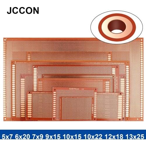 2Pcs PCB Prototype Board Universal DIY Matrix Circuit Single Row Continuous Hole 5x7 6x20 7x9 9x15 10x15 10x22 12x18 13x25cm