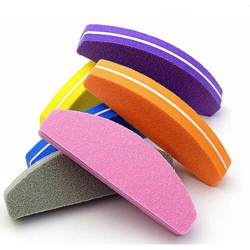 5Pcs Nail File Buffer Sponge 100/180 Two-sided Sanding Washable Nail Polish Blocks For Women UV Gel Pedicure Manicure Care Tools