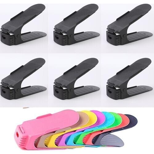 Durable Adjustable Shoe Organizer Footwear Support Slot Space Saving Cabinet Closet Stand Shoes Storage Rack Shoebox