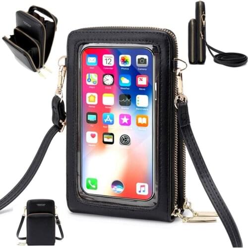 Touchable PU Leather Change Bag Mobile Phone Bag Case For IPhone 11 2 Pro Max Samsung S9 S30 Pocket shoulder Bag Outdoor Arm