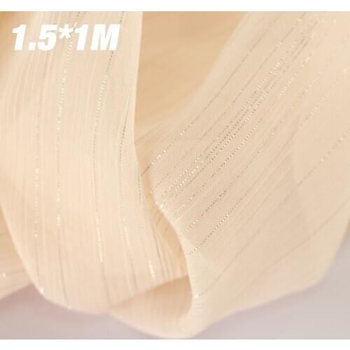 Chiffon Fabric with Silver Linings Crepe for One-piece Dress Han Chinese Costumes Scarf Curtain Clothing Craft Sewing for Summer