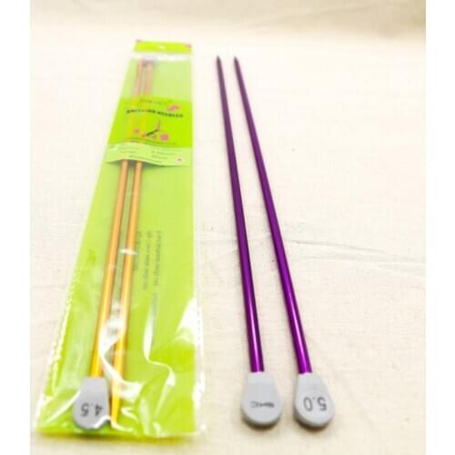 Sewing needle Aluminum Knitting Needles 2Pcs Single Pointed Knitting Needles Pins Crochet Hook Straight DIY Weaving Tool