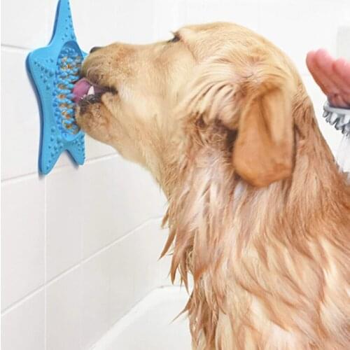 Legendog Cute Dogs Licking Mat Starfish Silicone Slow Feeder Mat Lick Pad With Suction Cups Dog Training Supplies