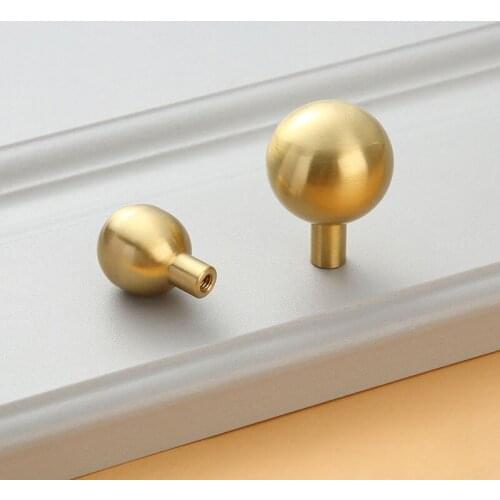 Nordic Brass Ball Beads Chinese Simple Cabinet Door Drawer Furniture Small Handle Pure Copper Handle Knob
