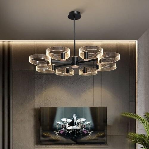 New LED Chandelier For Living Room Modern Simple Living Room Hanging Lamp Light Luxury Atmosphere Nordic Lamp For Bedroom