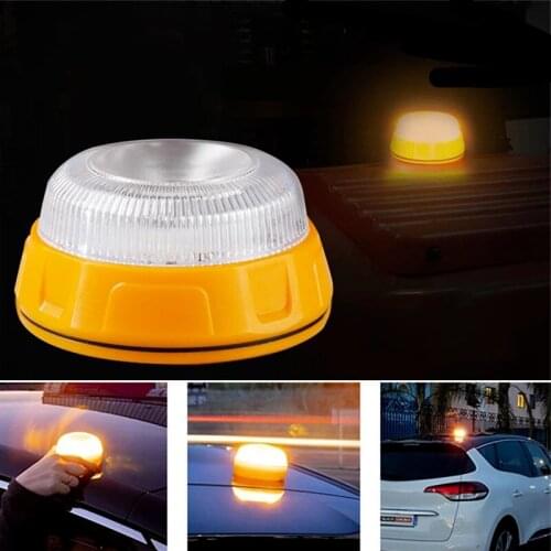 V16 LED Emergency Strobe Light Help Flash Magnetic Base Roadside Traffic Safety Warning Light Car Beacon Lamps Outdoor Camping