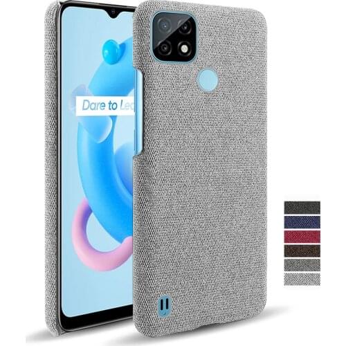 Cloth Texture Fit Phone Case For OPPO Realme C21 C20 C17 C12 Coque Luxury Febric Antiskid Cover For Oppo Realme C 20 17 21 Funda