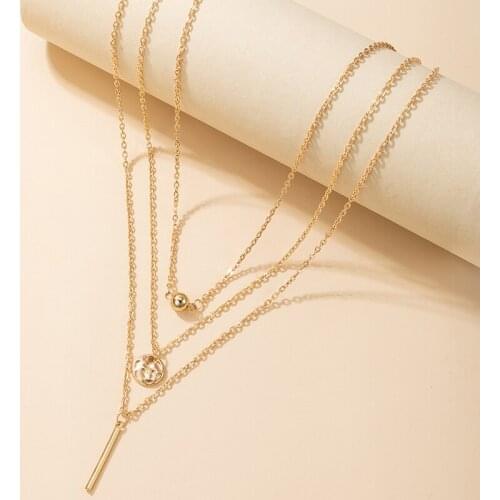 Tocona Elenant Geoemtry Pendant Necklace for Women Charms Multi-layer Gold Silver Color Adjustable Party Jewelry Collar lcy-005