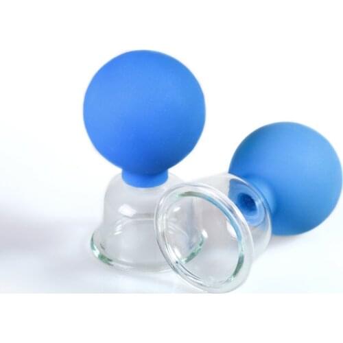 1pc 4 Size Vacuum Cupping Cups Anti-cellulite Massager Rubber Head Glass Suction Body Cups Family Chinese Therapy Health Care