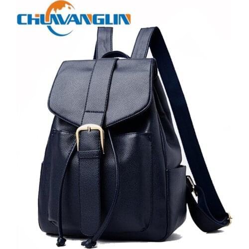 Chuwanglin Vintage Leather backpack women Casual Large Capacity School Backpacks for girls Female Travel bag F92202