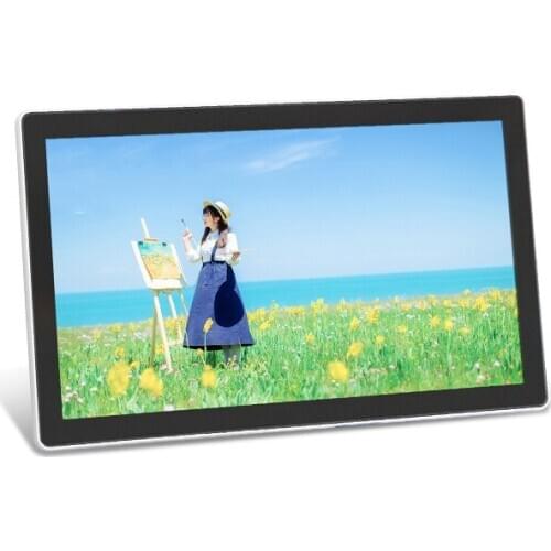 Indoor 18.5 inch vertical video graphics split screen display digital signage advertising media player Android wifi touch screen