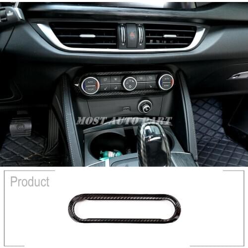 Carbon Fiber Interior Center Console A/C Air Conditioning Frame Cover Trim For Alfa Romeo Giulia Stelvio 2017-2019 1pcs
