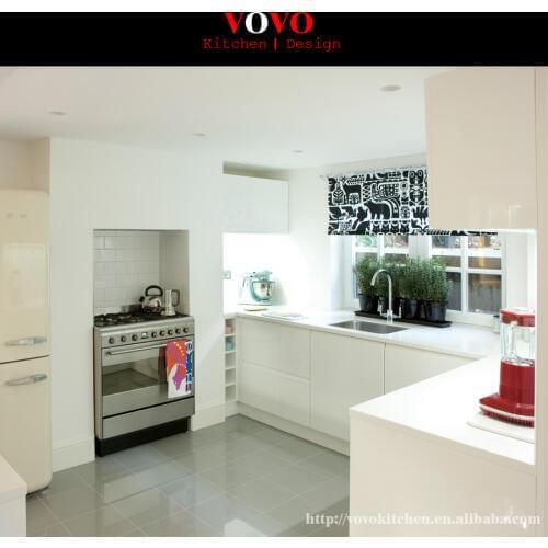 High quality modern design small kitchen in glossy white