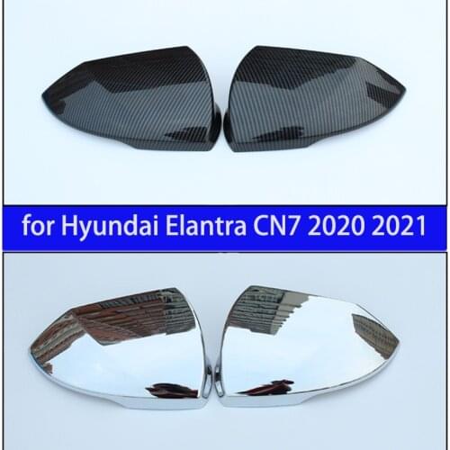Rearview mirror protective shell is suitable for Hyundai Elantra Avante CN7 2020 2021 chrome carbon fiber exterior accessories