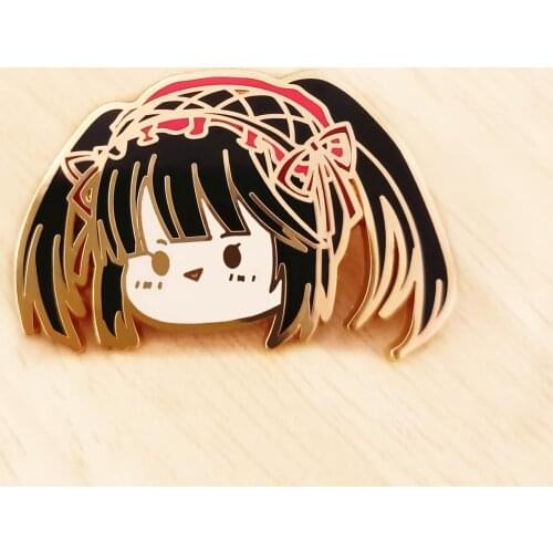 DATE A LIVES Tokisaki Kurumi Hard Enamel Pin Cartoon Cute Demon Elf Girl Brooch Accessories Anime Fan Collects Badge Jewelry