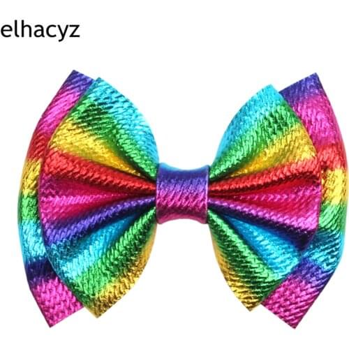 1PC New Glitter 6'' Metallic Waffle Fabric Double Layer Hair Bow Clip Hairpins Girls Trendy Head Wear Kids DIY Hair Accessories