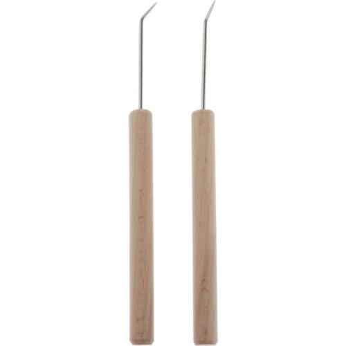 2Set 5.5inch Knitting Loom Hook Tool for Knitting Crafts Socks, Sweaters Weaving Tools Handle Aluminum Crochet Hooks