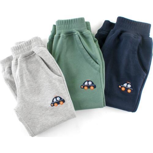 2019 New Autumn Childrens Clothes 0-7 Year Boys Sports Pants Cartoon Pattern Baby Cotton pure colorLong Pants Boy School Pants